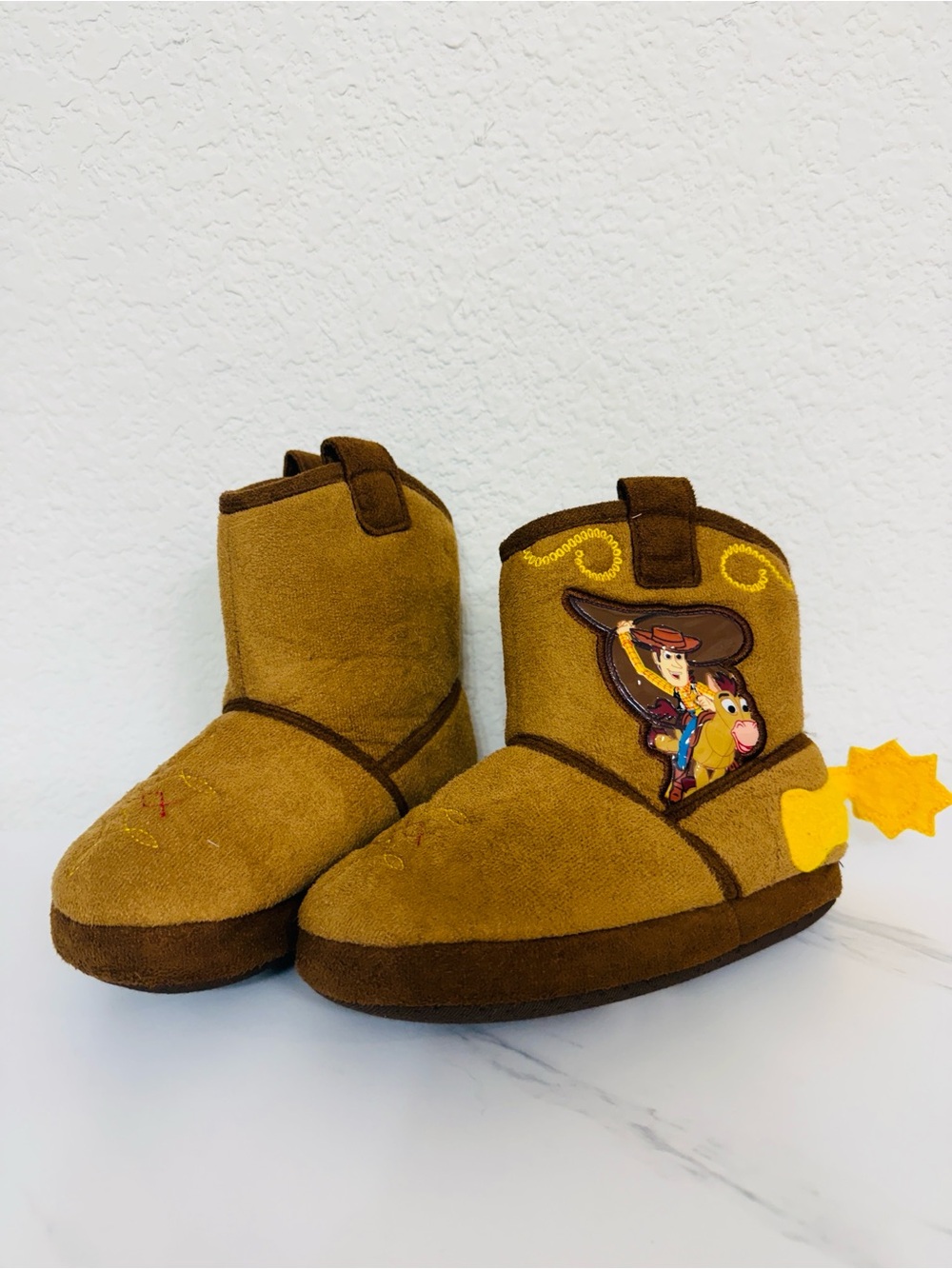 Disney • Toy Story Woody Cowboy Boot Slippers with Character Patch